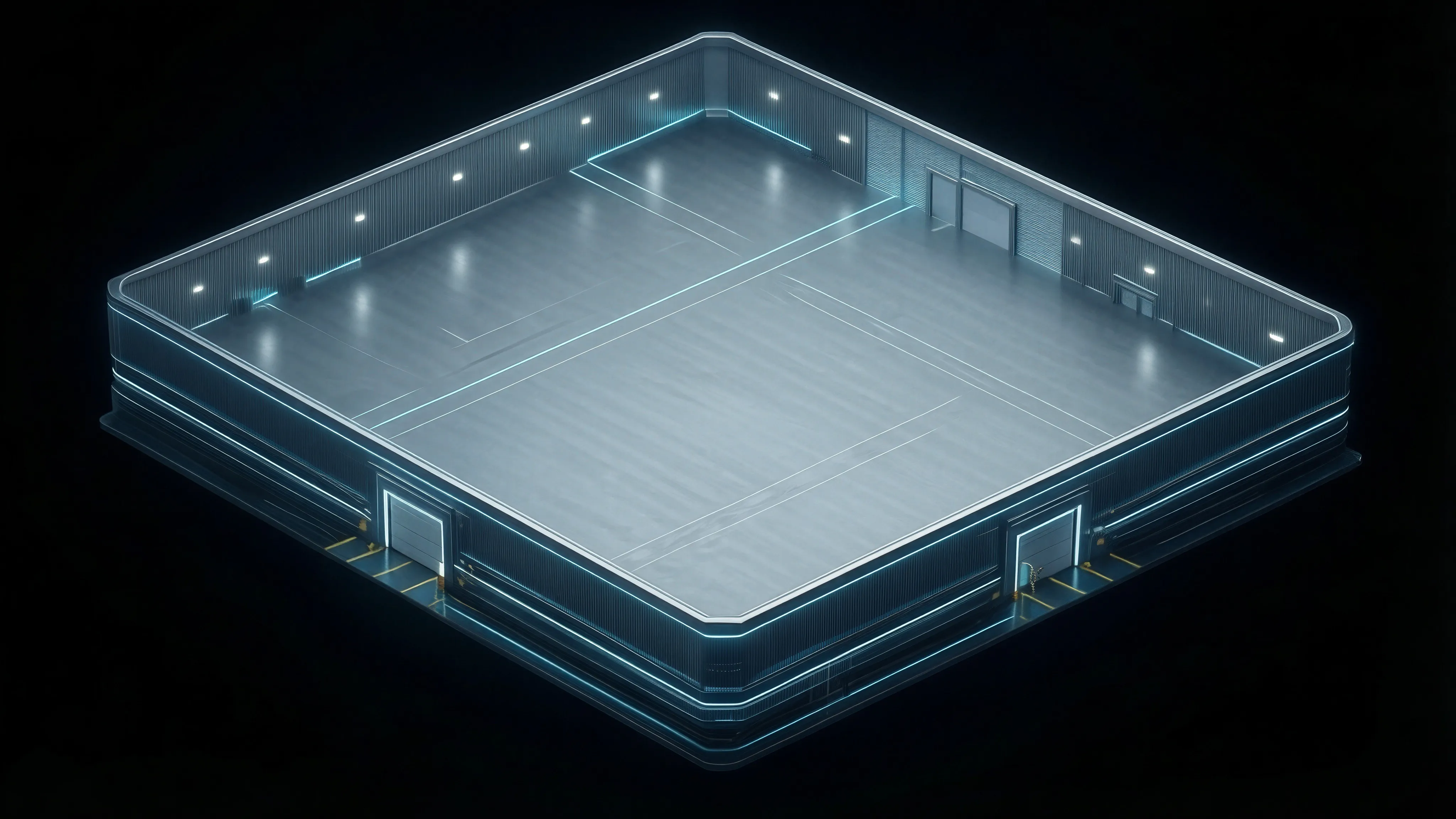 LOCURA - wizualizacja nowoczesnego magazynu z technologią AI